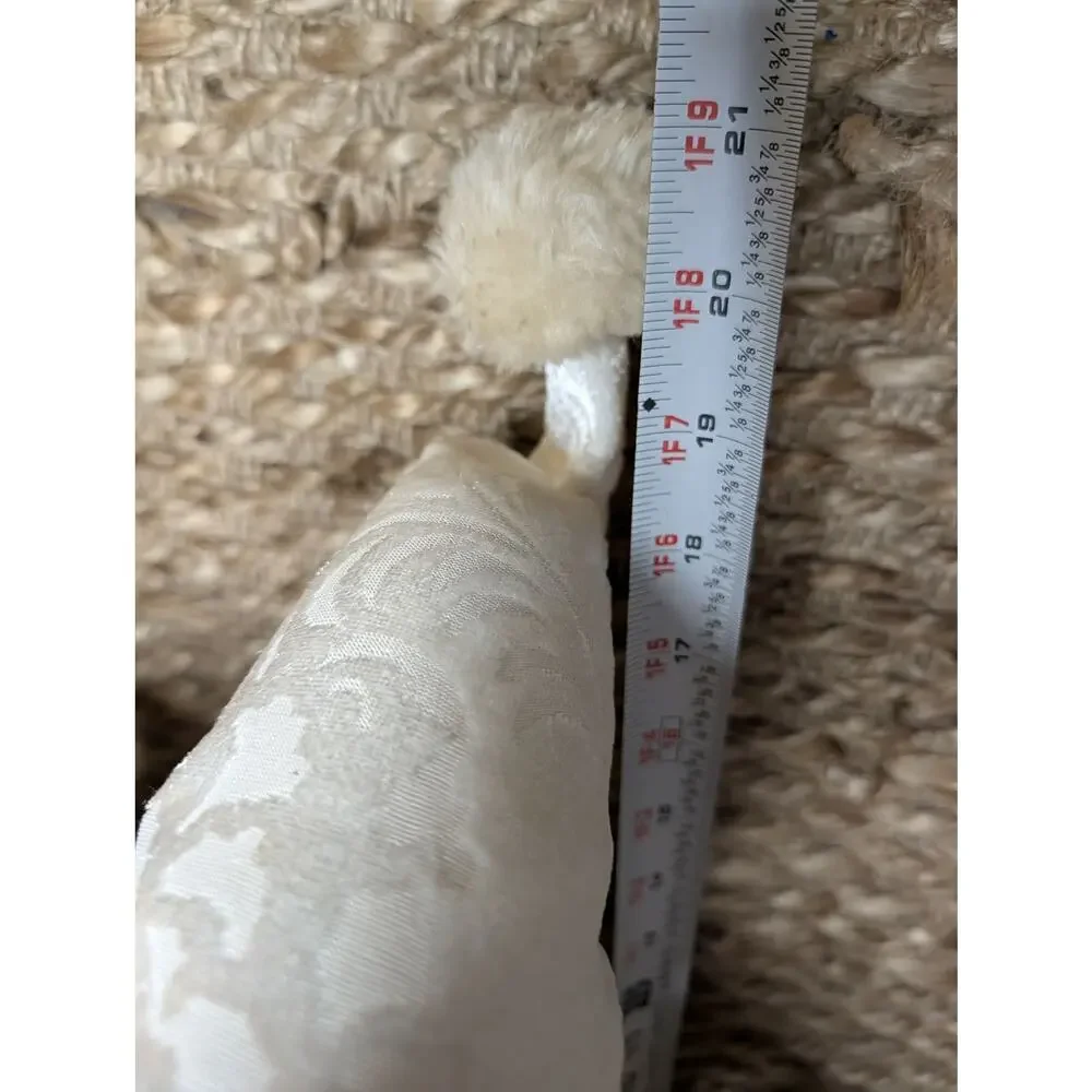Large Winter White Gold Trim Santa Claus Faux Fur Christmas Holiday Decor 20
